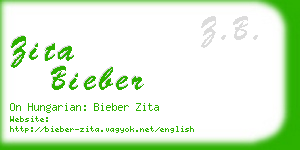 zita bieber business card